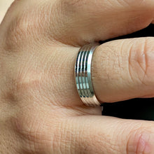 Load image into Gallery viewer, Horizontal Line Stainless Steel Ring