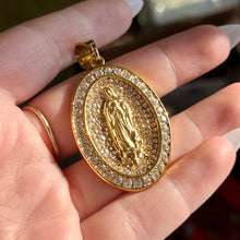 Load image into Gallery viewer, Virgin Mary CZ oval Pendant