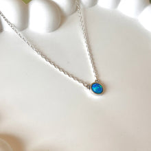 Load image into Gallery viewer, Round Blue Opal Necklace .925