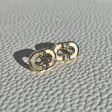 Load image into Gallery viewer, Oval Shell CZ Studs