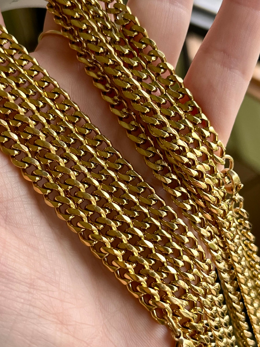 5mm Gold Plated Stainless Steel Miami Cuban Chain