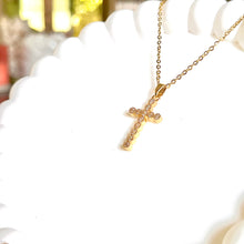 Load image into Gallery viewer, Bubbly CZ Cross Necklace