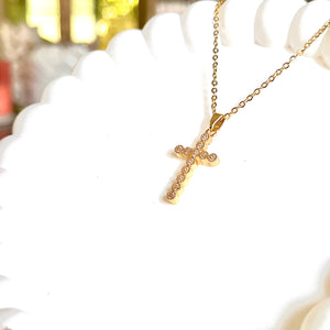 Bubbly CZ Cross Necklace