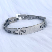 Load image into Gallery viewer, Cross ID Bar Bracelet