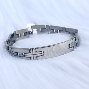 Cross ID Bar Bracelet