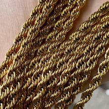 Load image into Gallery viewer, 5mm Gold Plated Stainless Steel Rope Chain