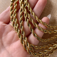 Load image into Gallery viewer, 5mm Gold Plated Stainless Steel Rope Chain