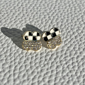 Checkered Clover Studs