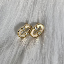 Load image into Gallery viewer, Oval Shell CZ Studs