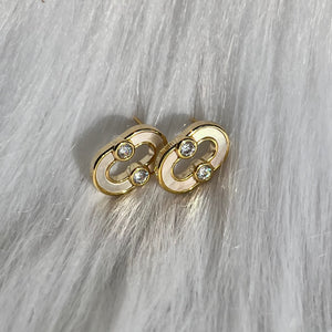 Oval Shell CZ Studs