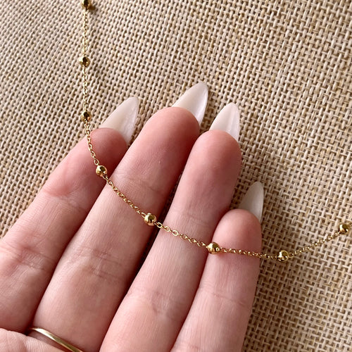 Dainty Gold Plated Stainless Steel Bead Chain