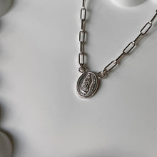 Load image into Gallery viewer, Staple Chain Virgin Mary Necklace .925