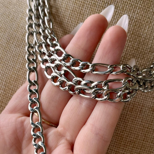 7mm Stainless Steel Figaro Chain