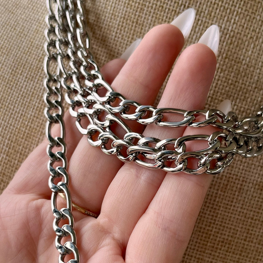 7mm Stainless Steel Figaro Chain