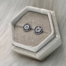 Load image into Gallery viewer, Round Evil Eye Studs .925