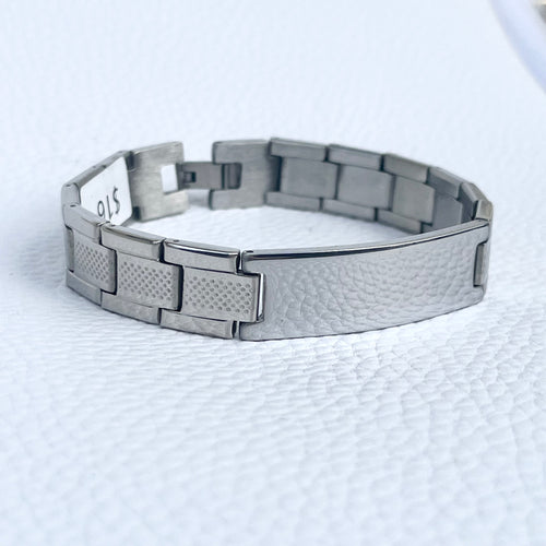 Textured Link ID Bracelet