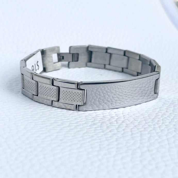 Textured Link ID Bracelet