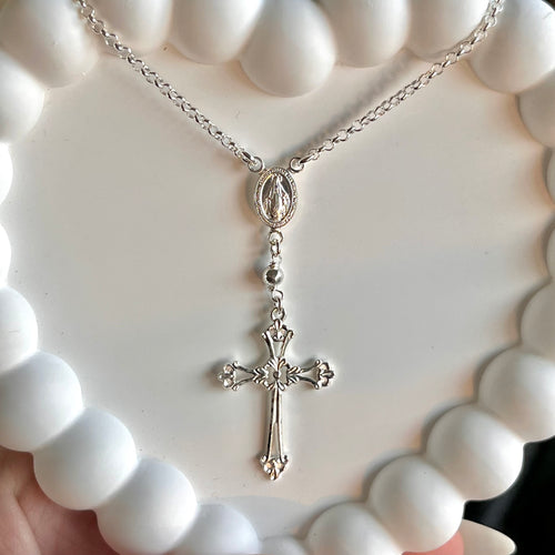 Rosary Style Necklace .925