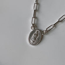 Load image into Gallery viewer, Staple Chain Virgin Mary Necklace .925