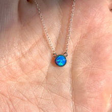 Load image into Gallery viewer, Round Blue Opal Necklace .925