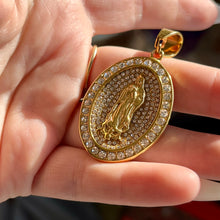 Load image into Gallery viewer, Virgin Mary CZ oval Pendant