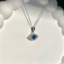 Load image into Gallery viewer, Blue Evil Eye Necklace .925