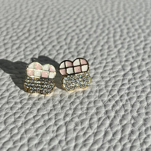 Checkered Clover Studs