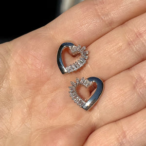 Frosted Heart Studs