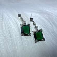 Load image into Gallery viewer, Emerald Green Dangle Earrings