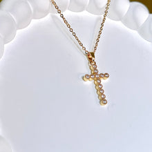 Load image into Gallery viewer, Bubbly CZ Cross Necklace