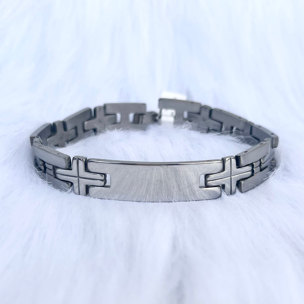 Cross ID Bar Bracelet