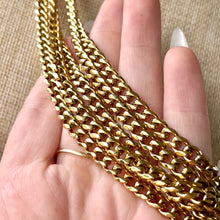 Load image into Gallery viewer, 5mm Gold Plated Stainless Steel Miami Cuban Chain