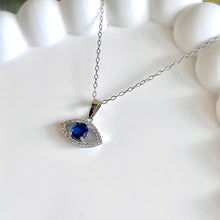 Load image into Gallery viewer, Blue Evil Eye Necklace .925