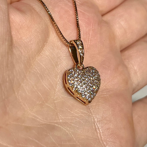 Encrusted Heart Necklace