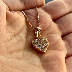 Encrusted Heart Necklace