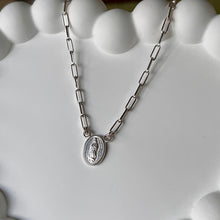 Load image into Gallery viewer, Staple Chain Virgin Mary Necklace .925