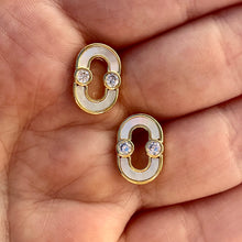 Load image into Gallery viewer, Oval Shell CZ Studs