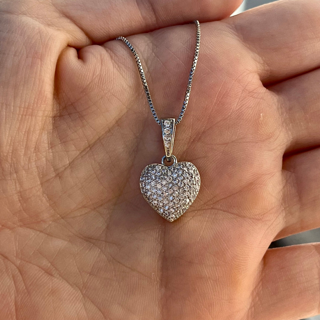 Encrusted Heart Necklace