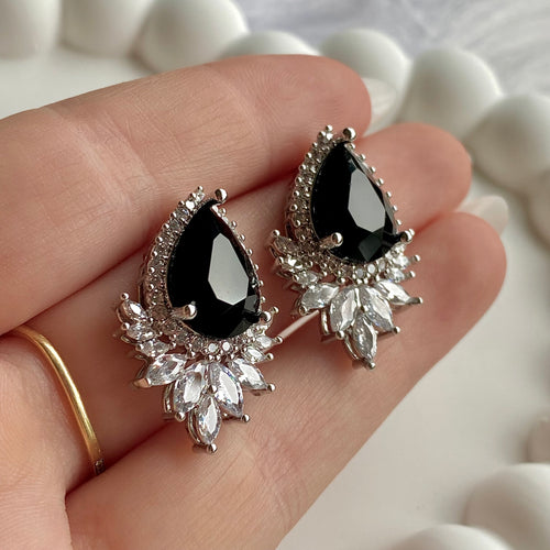Elegant Black Drop Studs