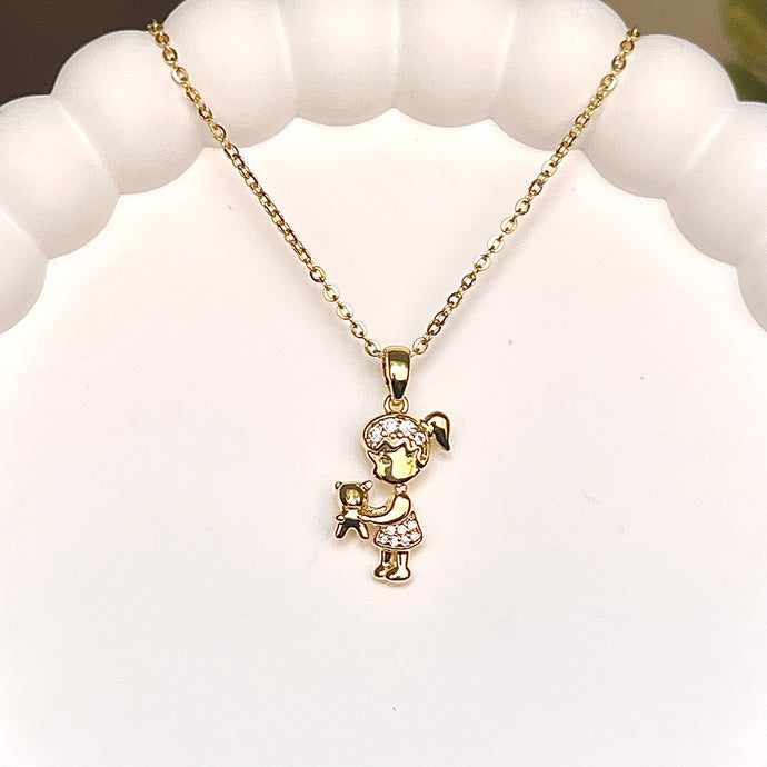 Little Girl & Bear Necklace