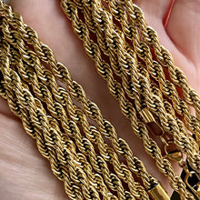 Load image into Gallery viewer, 5mm Gold Plated Stainless Steel Rope Chain
