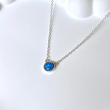 Load image into Gallery viewer, Round Blue Opal Necklace .925