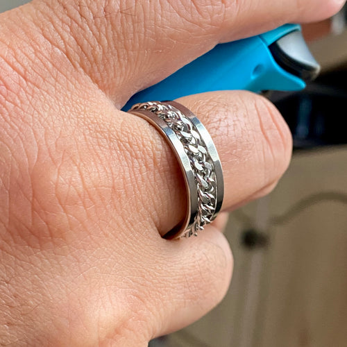 Stainless Steel Chain Spinner Ring