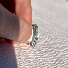 Load image into Gallery viewer, Emerald Micro Pave Ring .925