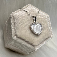 Load image into Gallery viewer, Mother of Pearl Heart Necklace .925