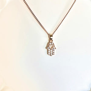 CZ Hamsa Necklace