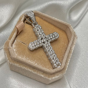 Hip Hop CZ Cross Pendant .925