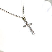 Load image into Gallery viewer, Bubbly CZ Cross Necklace