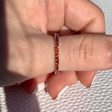 Load image into Gallery viewer, Garnet CZ Stackable Ring .925