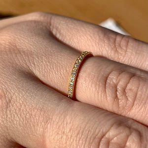 Golden CZ Band Ring